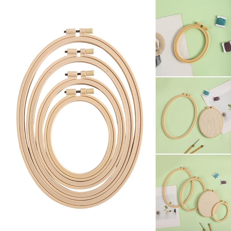 Pack Of 4 Stitching Hoop with Spring Clip Embroidery Display Frame Embroidery Hoop for Embroidery Hand Stitching