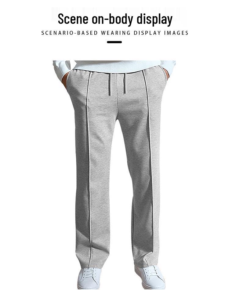 2025 Men's Loose Straight-Leg Sports Casual Pants - Spring/Summer American Oversize Style