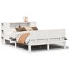 Solid Wood Bed with Shelf Without Mattress White 140x200 cm Pine