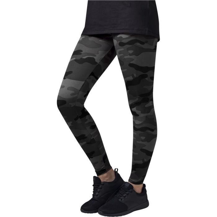 Leggings Femme - Urban Classics - CAMO Dark Camo - Noir - Gris - Adulte