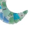 Handmade Moon Shape Sea Glass Ornament Coastal Style Crescent Moon Hanging Decoration for Tree Holiday Home Decor Gift for Beach Lovers