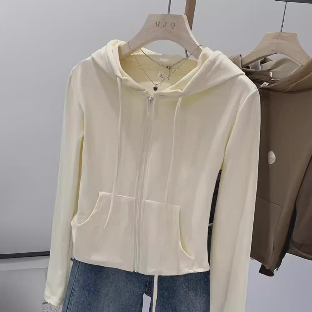 Women's Pure Desire Hooded Cardigan - Autumn/Winter Slim Fit, Long Sleeve, Short Style Sweater
