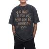 Men's Christian Faith Graphic T-Shirt 100% Cotton Oversized Streetwear Tee with Inspirational Bible Verse Print (Romans 8:31) - Stretch Knit Fabric,
