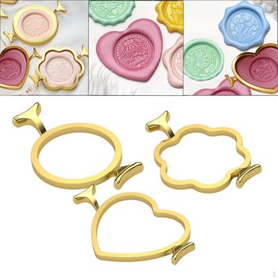 3x Metalen Waxzegel Sets 1,18 Inch Stempel voor Cadeaus Kaarten DIY