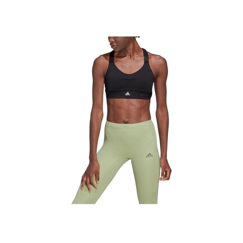 Adidas Solid Color Logo Print Adjustable Strap Sports Bra Women Underwear Black HA0071