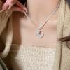 Resin moon woven rope necklace female design sense niche retro personality simple versatile temperament neck chain collarbone chain