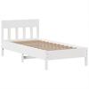 Solid Wood Bed without Mattress White 75x190 cm Pine Wood