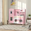 Children's Kitchen, Ice Cubes, Microwave, Oven, Hob, Sink, Washer, 90 x 33.3 x 91.6 cm, Pink