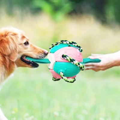 Interactive Dog Football Soccer Ball With Tabs Inflated Training Toy Outdoor Training Ball for Dog Chew Pet Supplies