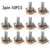 10Pcs WH148 Potentiometer 100K Ohm Variable Resistors 3-Pin 15mm Shaft Single-Joint Linear Potentiometers for Audio Volume Control, Light Dimming,