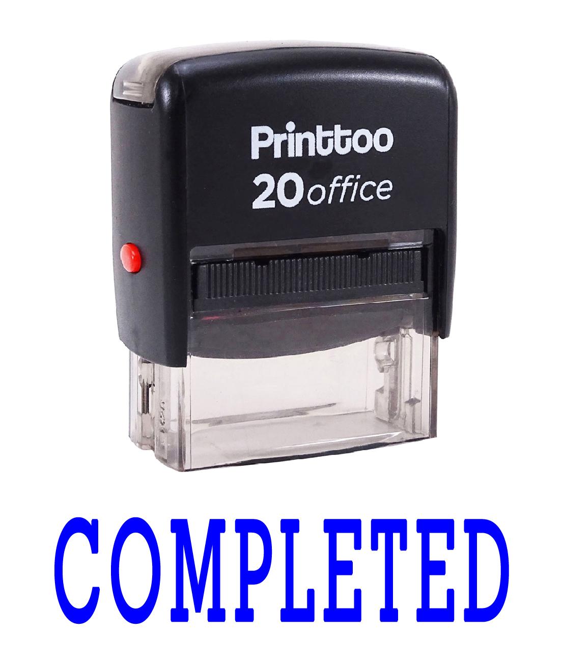 

Printtoo ЗАВЕРШЕНО Самонабірний Гумовий Штамп Офісне Канцелярське Приладдя На Замовлення 14 mm x 38 mm (Approx) синій
