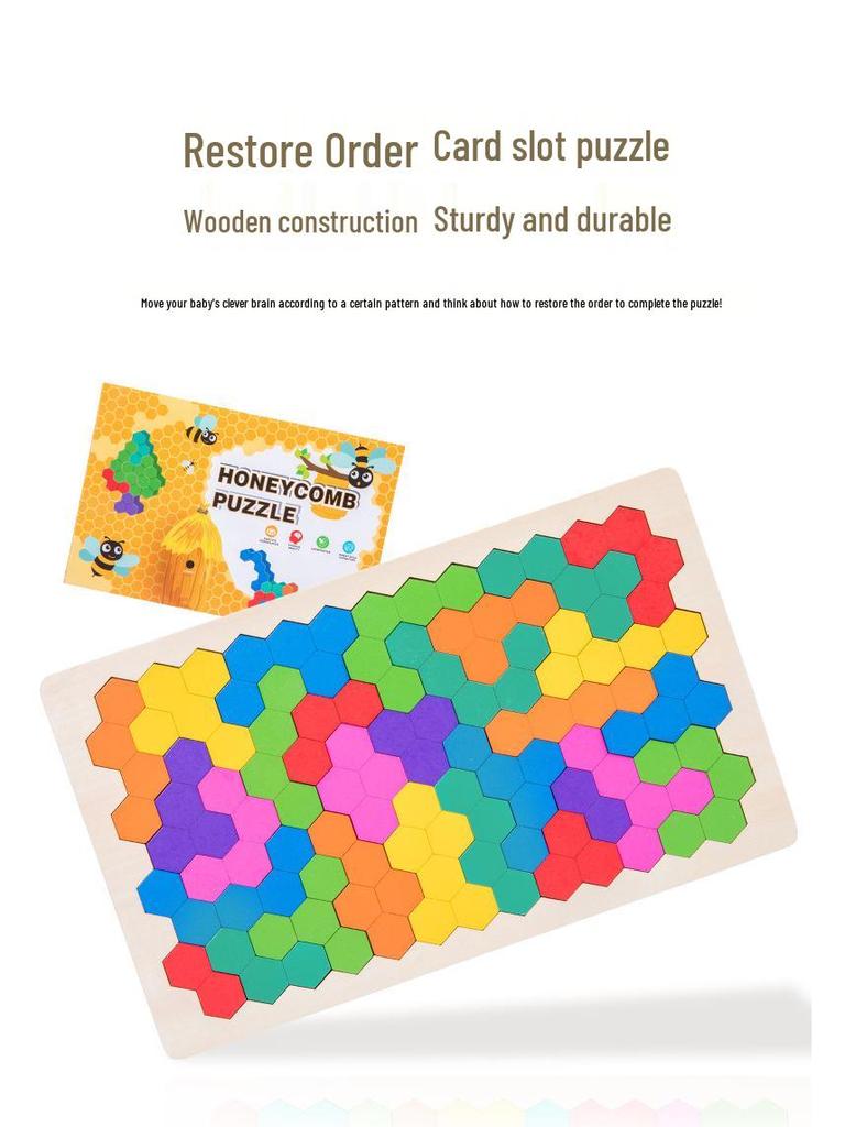 Children's Wooden Tetris Puzzle - Educational Toy for Early Learning and Logical Thinking