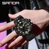 SANDA Men Watch Military Sport Quartz Digital LED Wristwatch Top Brand Luxury Stopwatch Waterproof Male Electronic Clock 3333