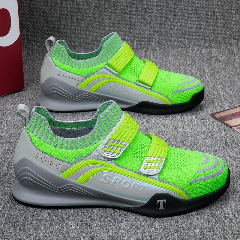 

Новые профессиональные кроссовки для тяжелой атлетики, мужские дышащие с амортизацией, помогают обуви для босиком приседать с плоской поддержкой, тренировочные кроссовки для фитнеса в помещении 46 зелёный