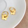 Exquisite 18K Gold-Plated Petal Earrings: Stylish and Childlike Flower Hoops for Women