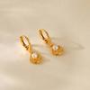 Ocean Style Shell Pearl Hoop Earrings Elegant Vin