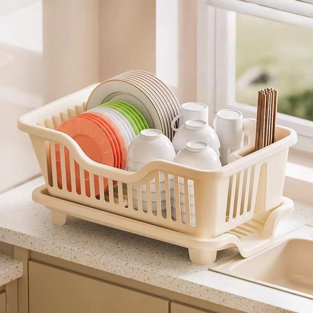Plastic Utensils Drainer Rack Square Storage Basket Drain Bowl Rack Dish Drying Rack  Chopsticks