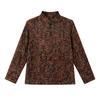 Plus Size Floral Print Long Sleeve Top for Middle-Aged & Elderly Women