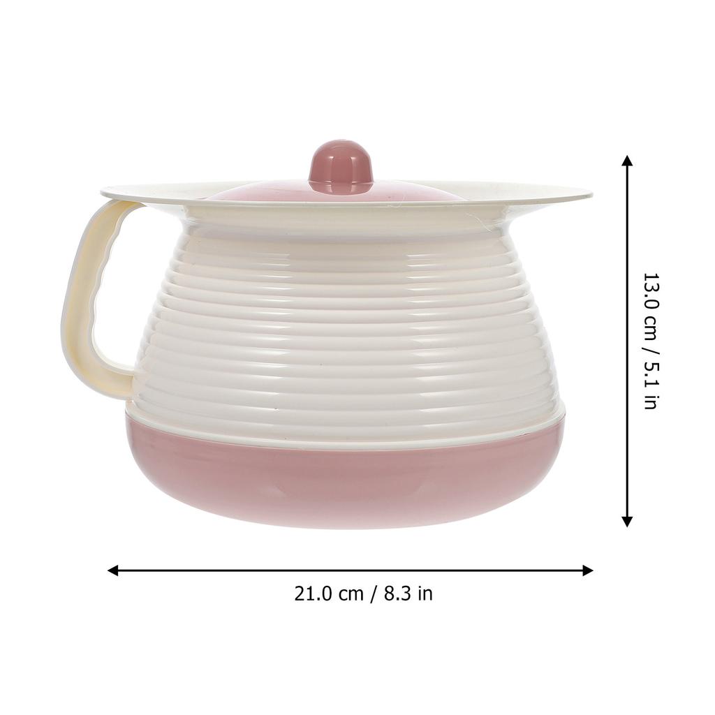 1Pcs Reinforced Plastic Chamber Pot with Cover Leak Proof Handle Urinal Bucket Home Use Spittoon for Old People