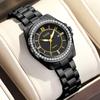 Neue Luxus Schwarze Keramik Uhr Damen Mode Wasserdicht Leuchtend Damen Quarz Armbanduhr Freizeit Quarz Chronograph