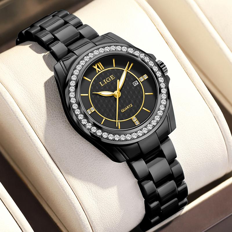 New Luxury Black Ceramic Watch Women