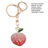 Peach Keychain Full Diamond Gradient Sparkling Crystal Alloy Fruit Key Ring with Lobster Clasp for Keys Bags Car Backpack Pendant Charm Gift