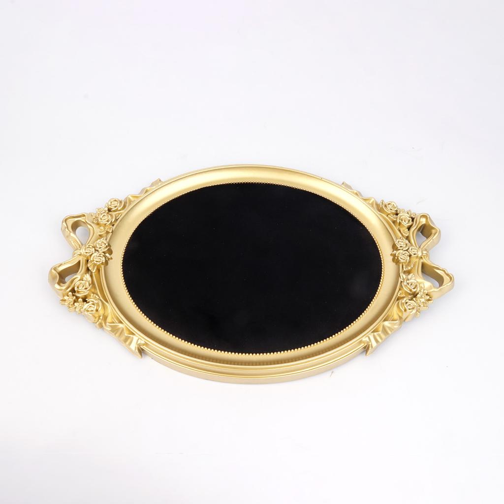 Vintage Velvet Jewelry Display Tray Ring Earrings Necklace Pendant Bracelet Storage Display Stand