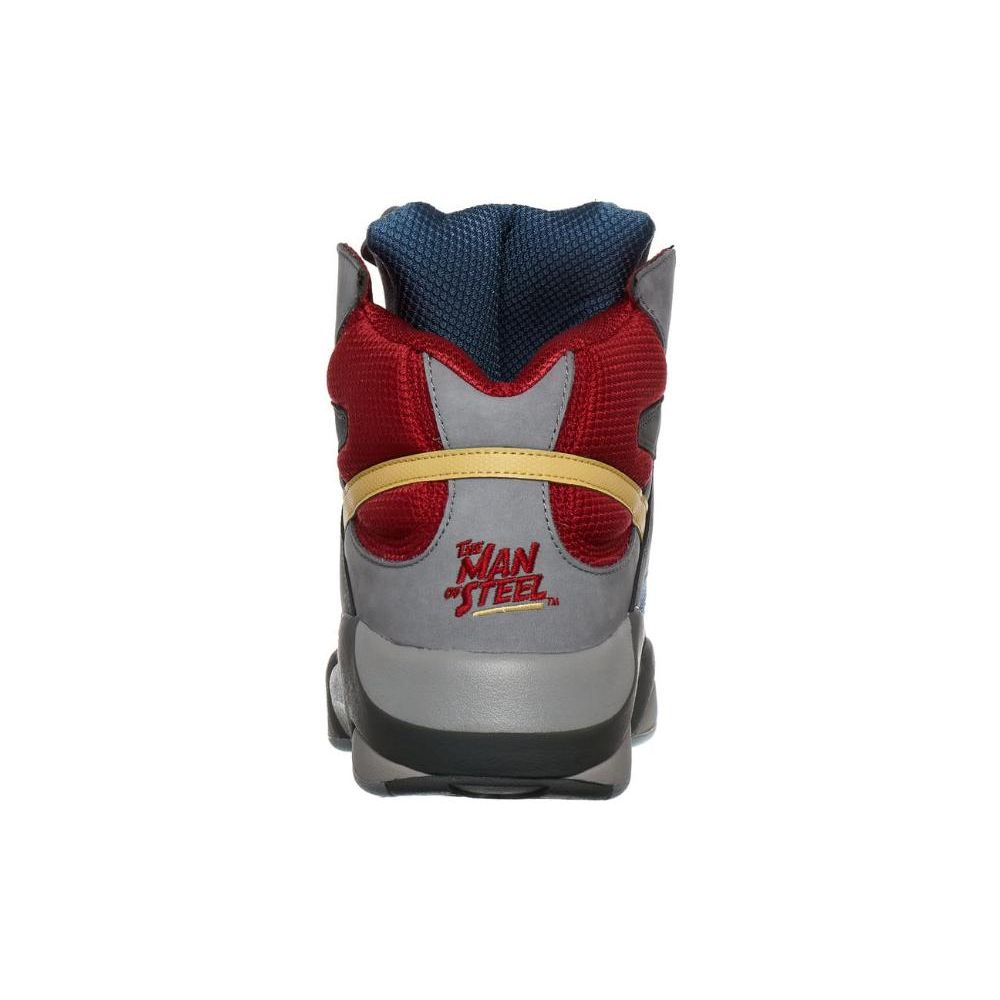 DC Comics x Reebok Shaq Attaq Man of Steel Baskets Unisexe Alliage Gris Bleu Brave HQ4587