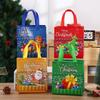 Christmas Nonwoven Gift Bag With Cartoon Design Candy Treats Holiday Party Favors Reusable Tote