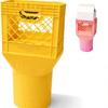 Square Cup Holder Expander for Car, Milk Crate Cup Holder, Anti-Slip Large Drink Stabilizer, Universal Vehicle Spill Proof Organizer for Truck SUV