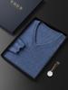 Men's V-Neck Cashmere Sweater: Loose Fit, Solid Color, Business Casual Pullover for Autumn and Winter