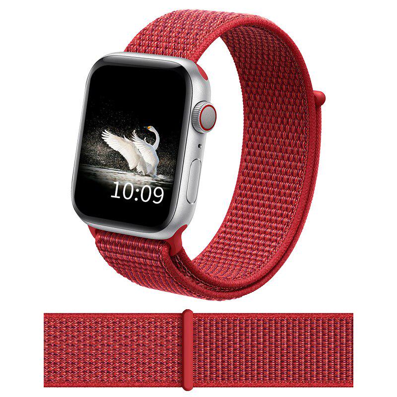 

Для Apple Watch Series 5/4/3/2 38/42/44мм Нейлоновый Мягкий Дышащий Сменный Ремешок для Часов 40mm красный