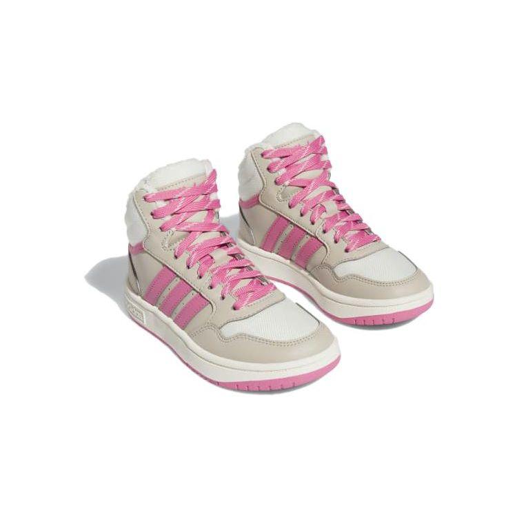 adidas Hoops 3.0 Mid J Wonder Beige Pink Fusion Kids Sneakers Tan Off-White IF7739