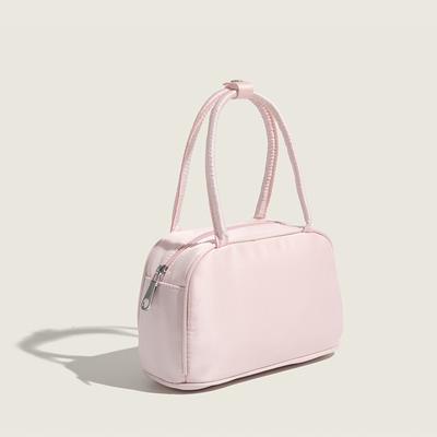 Niche Design Sweet Pink Silk Satin Handbag Dopamine Boston Handbag Women
