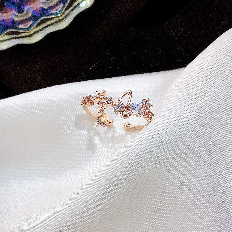 Korean Diamond Flower Fairy Adjustable Ring Adjustable