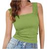 A New High-elastic Tight-fitting Jacquard Square-neck Sleeveless Vest Top for Women