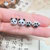 Adorable Panda Magnetic Ear Clips - No Piercing Required, Cartoon Style Girlish Heart Studs