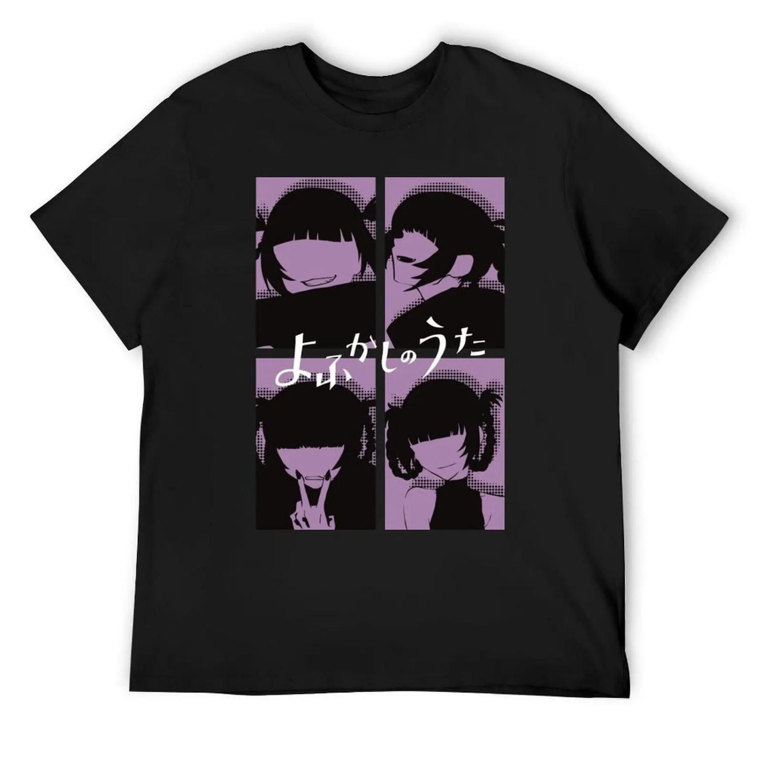 

Call of the Night Anime Characters Nazuna Nanakusa Face without Eyes in Cool 4 Panels Pop Art Style with Yofukashi no Ut T-Shirt XXXXXL чорний