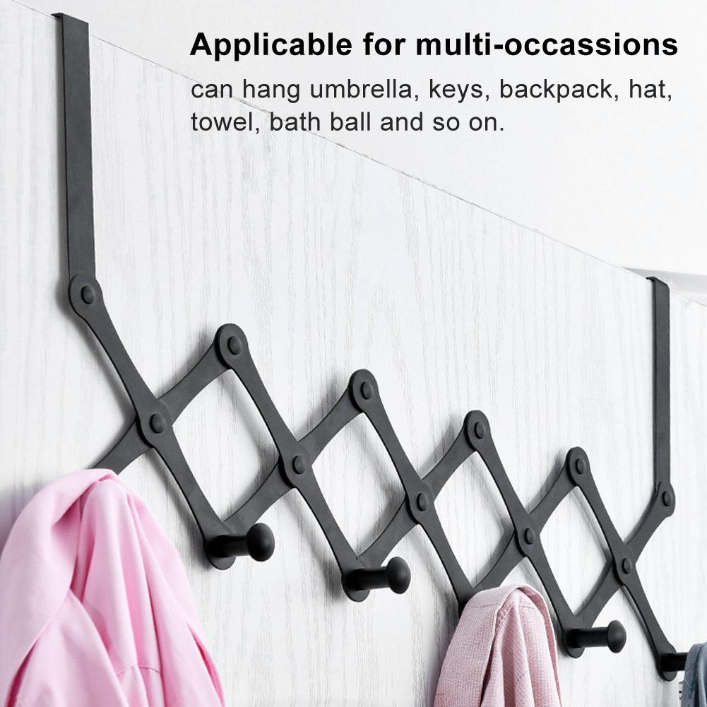 Cârlige Peste Ușă din Oțel Inoxidabil Telescopic Pliabil Suport Pălării Rucsac Agățător Raft Suspendat de Ușă pentru