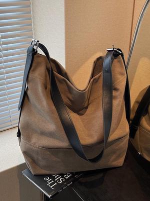 2025 New Women's Retro Canvas Crossbody Tote - Large Capacity, Versatile & Casual