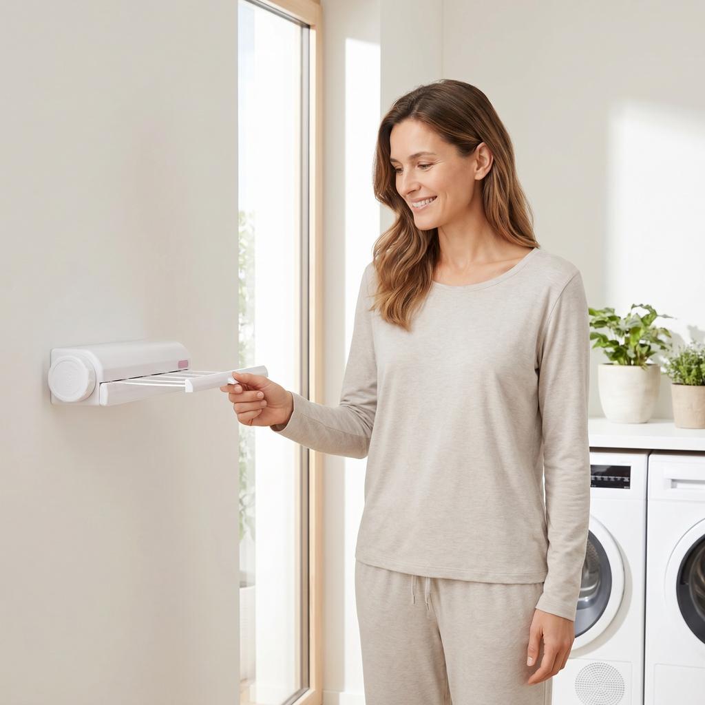 Spring Retractable Clothesline for Indoor Outdoor Drying