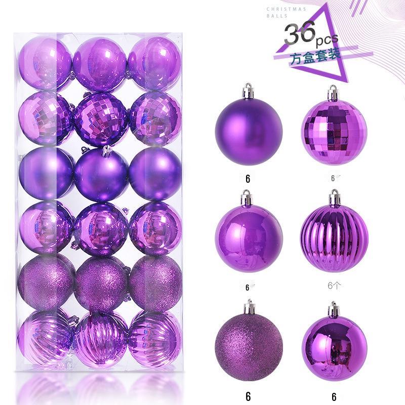 36 Electroplated Plastic Christmas Ball Ornaments for Tree and Window Decoration