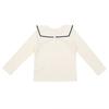 Tiffany Ivory Ribbed Collar T shirT T54kaT010