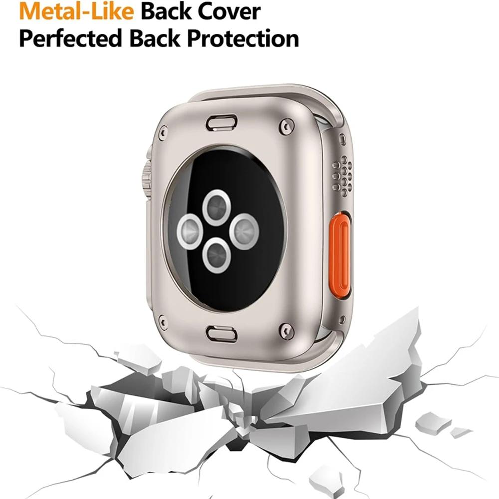 Change To Ultra Glass Screen Protector + Case for Apple Watch 11 10 9 8 7 45mm 41mm 44mm 40mm IWatch S10 42mm 46mm PC Hard Cover