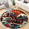 1PC Dragon Wave Design Office Round Rug, Non slip, Soft and Durable Office Rug for Interior Decoration, Perfect for Office
