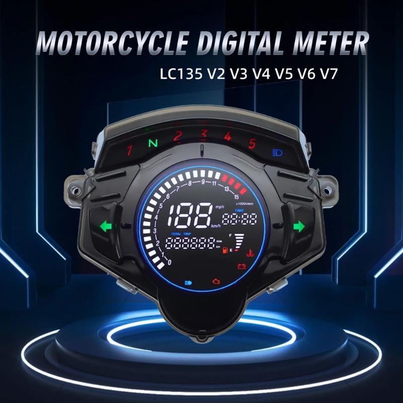 Dashboard Instrument Panel Gauge Meter Clear Large Display Accurate Speed Distance Readings for LC135 V4 V5 Motorcycle