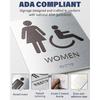 ADA-Mark Modern Restroom Sign for Business - 2PK ADA Compliant Braille Bathroom Sign with Easy tallation - 6" W x 8" H