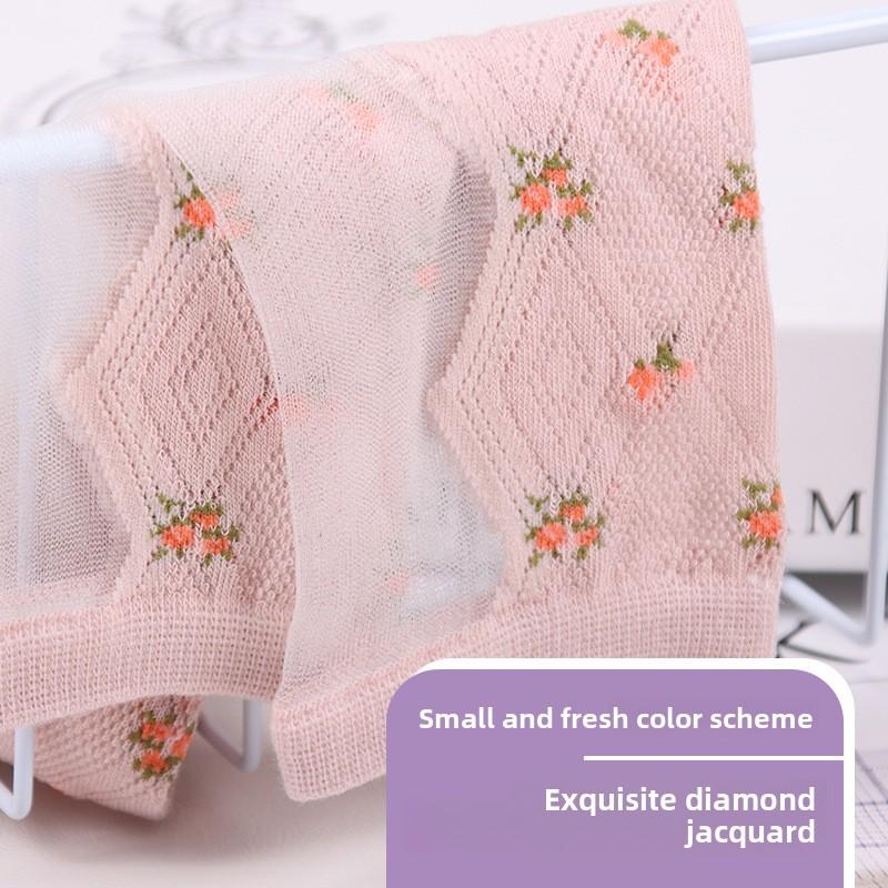 5 Pairs Women Spring and Summer Crystal Stockings Women's Mid-tube Stockings Glass Stockings Casual Jacquard Crystal Stockings