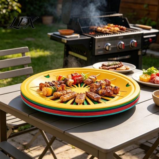10 Inch Plate Stabilizers Plastic Paper Holders, with Snap Groove Design, Reusable Convenient Party Organizers Durable PP Plates, for Outdoor Cookouts