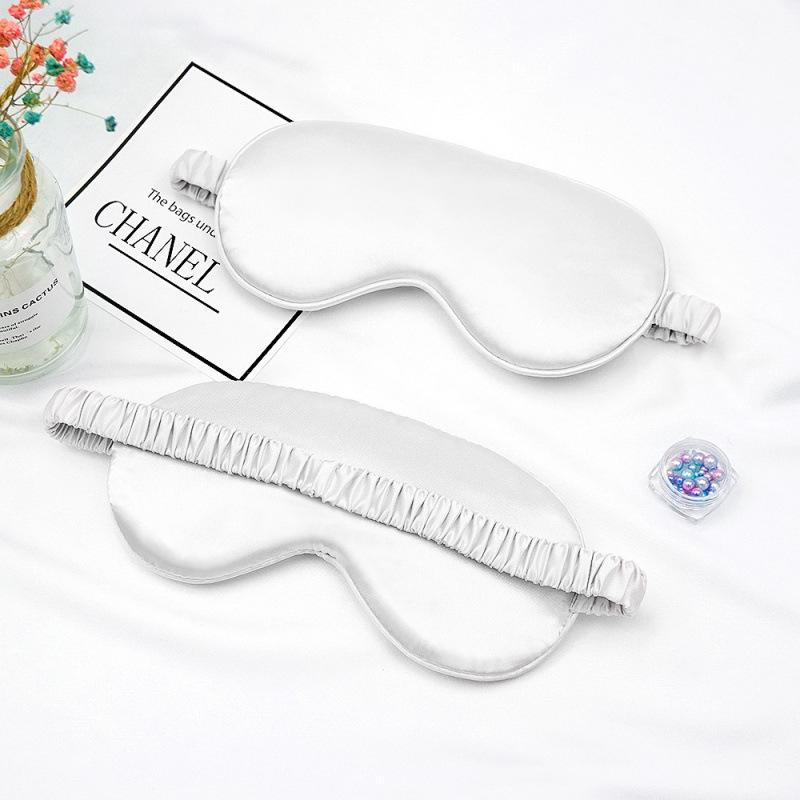 Double-Sided Imitation Silk Eye Mask - Light-Blocking, Breathable, Elastic Unisex Sleep Mask with Scrunchie.